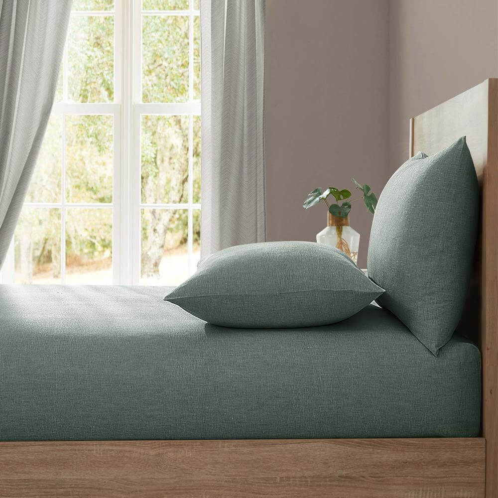 Lazy Linen Sage Fitted Sheet